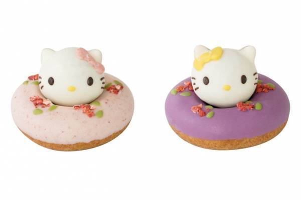 ハローキティとミミィのカラフルドーナツがフロレスタから、ストロベリーのカーネーション添え