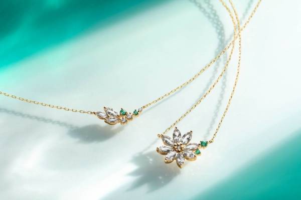 4℃の新作ジュエリー - 夏の睡蓮やあじさいをイメージしたネックレス、ダイヤモンドや天然石を使用