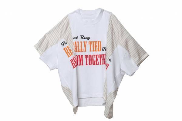 サカイ×映画『ビッグ・リボウスキ』の変形トップス、Tシャツにシャツ生地＆フリルをミックス