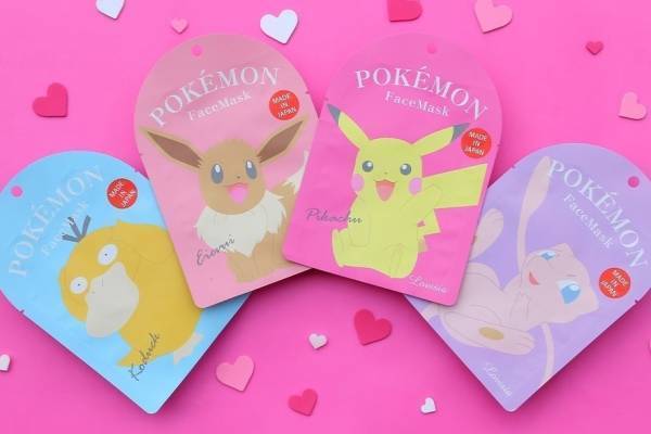 ポケモンのピカチュウ＆イーブイがフェイスマスクに、保湿力アップ×爽やかシャボンの香り