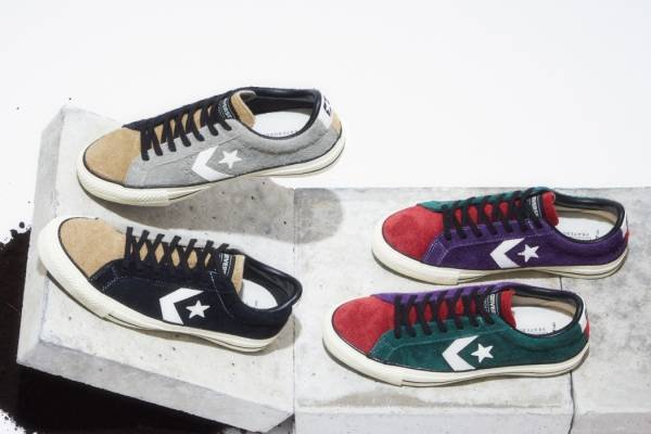 コンバース スケートボーディングの新作スニーカー、“マルチカラー”のスエードや異素材ミックス