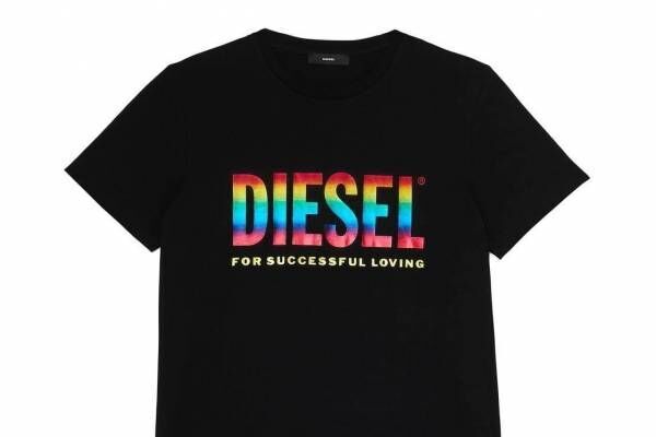 ディーゼル“レインボー”ロゴの新作メンズ＆ウィメンズTシャツ、スイムウェアやサングラスも