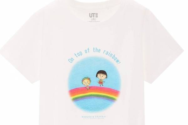 ユニクロUT「まる子とコジコジ」ガールズTシャツ、“レインボー”アートの文房具も