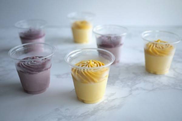 生スイートポテト専門店「オイモ」2層仕立てのさつまいもプリン発売、おいもカスタード×ミルクプリン