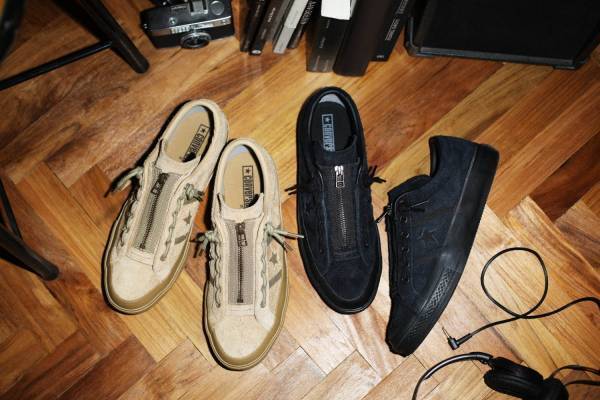 コンバース“センタージップ付き”スニーカー「スター＆バーズ」丸紐の飾りステッチ入り