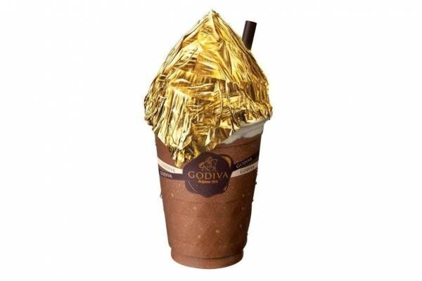ゴディバ“金箔”を飾ったチョコレートドリンク「ショコリキサー GOLDEN」金箔ソフトクリームも