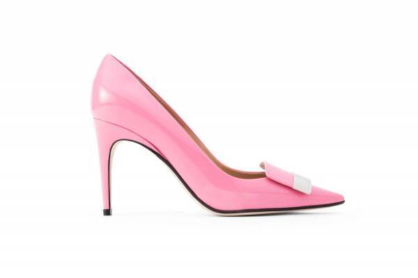 セルジオ ロッシ「sr1」パンプス＆スリッパに新色“キャンディ ピンク”、シルバープレートを配して