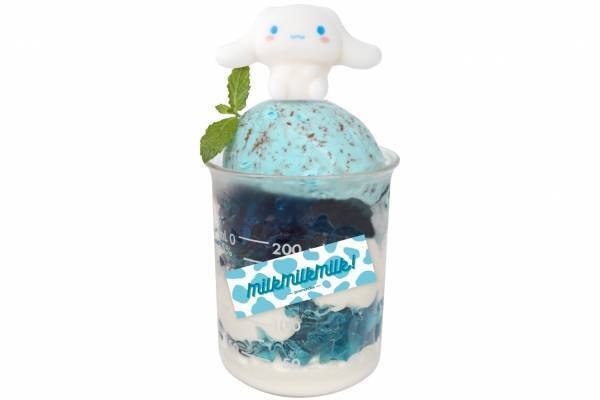 サンリオ「シナモロール」のチョコミントアイス＆空色グラデゼリーパフェ、ラフォーレ原宿限定で