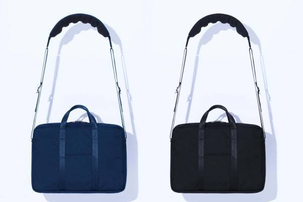 コム デ ギャルソン・オム ドゥ×ポータークラシック、ストラップにふとんを採用したブリーフケース