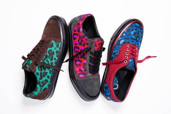 VANS“カラフルレオパード柄”のスニーカー「オールドスクール＆エラ」ストレイ ラッツとコラボで