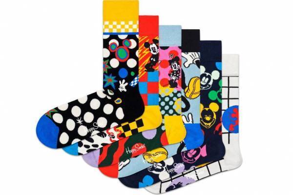 ディズニー×ハッピーソックスの初コラボ靴下 - ミッキーやミニー、ドナルドをカラフル＆ポップに