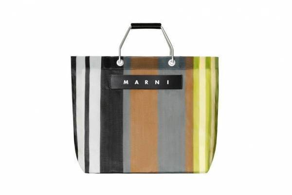 「マルニ マーケット」名古屋ラシックで、ソフトベージュの新色ストライプバッグやピクニックバッグ