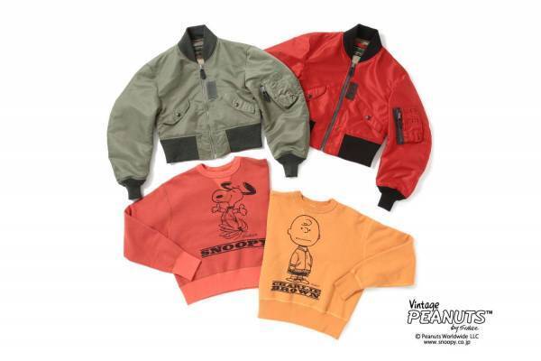バズリクソンズ×ビームス ボーイ、「ピーナッツ」スヌーピーのスウェット＆L-2Bフライトジャケット