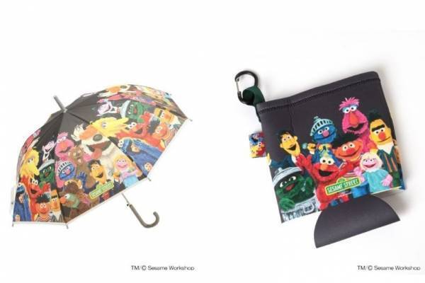 ニコアンド×セサミストリート、エルモやクッキーモンスターなどを描いたビニール傘やステンレスボトル