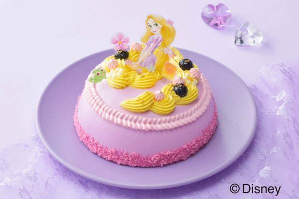 「ラプンツェル」のドレスケーキ、レモン風味クリームで金色の髪を再現 - 銀座コージーコーナーで