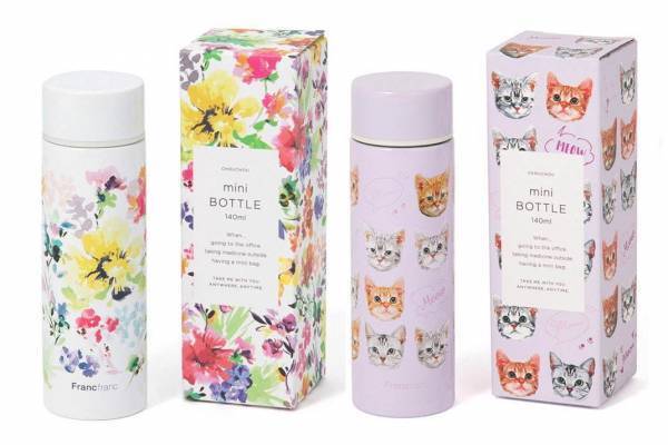 フランフランのミニ水筒「シュシュ ミニボトル」に10種の新柄、ロリポップ型の専用スポンジも