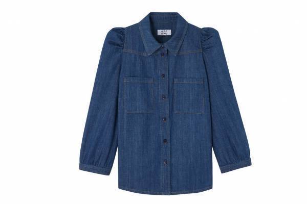 A.P.C.のデニムキュロット＆パフスリーブシャツ、グウィネス・パルトローのグープコラボで