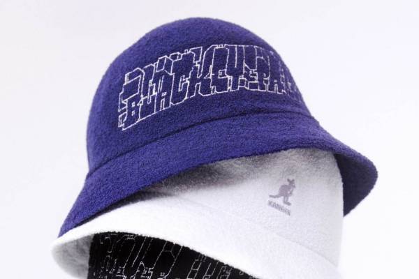カンゴール×ブラックアイパッチのベルハット＆ハンチング、ロゴグラフィックを配して