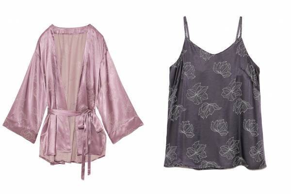 リリー ブラウン初のルームウェア登場、花柄サテンジャカード使用のガウン&キャミソールなど