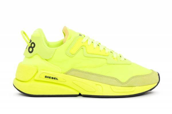 ディーゼル厚底スニーカー「セレンディピティ」イエローなどビビッドな新色、異素材ミックスアッパー