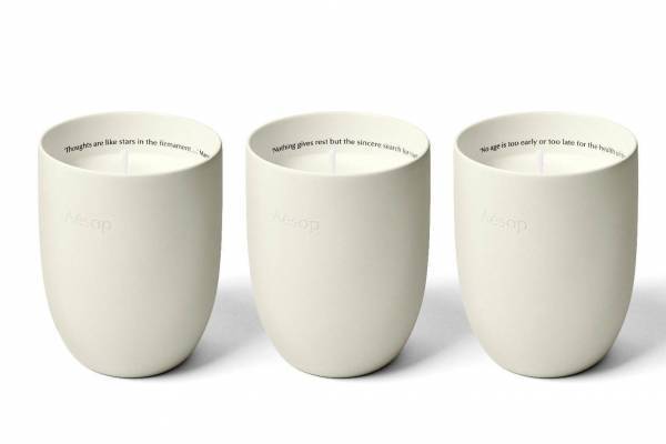イソップ初のアロマキャンドル、星のように輝く灯り＆“古代天文学者”着想のフローラルやウッディ