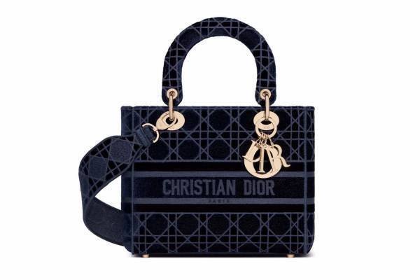 ディオールのバッグ「レディ ディーライト」ベルベット仕様の新作、上品な総刺繍デザイン