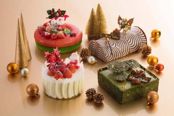 京都悠洛ホテル Mギャラリーのクリスマスケーキ2020、“池に浮かぶ蓮”を表現した抹茶オペラなど