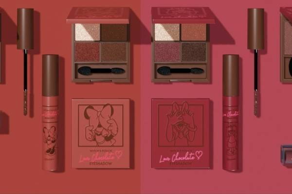 “目隠しポーズ”のミニーとデイジーのコスメ、“捨て色なし”チョコカラーアイパレットやブラウンマスカラ