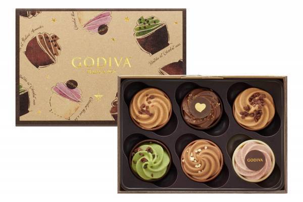 「ゴディバカップケーキショコラ」チョコレートムースを重ねたカップケーキ風チョコの詰め合わせ