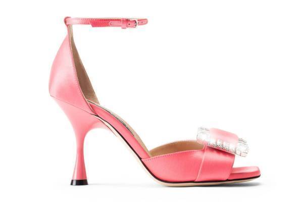 セルジオ ロッシ「sr トゥエンティ」からクリスタルバックルの新作ヒール、ピンクやグリーンなど全4色