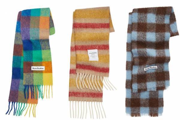 アクネ ストゥディオズの新作“あったか”スカーフ＆マフラー、遊び心たっぷりチェックやボーダー柄