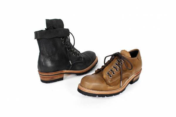 アトリエ ミハラヤスヒロ"オーダーメイド"の革靴がワークシューズ型で、職人による後染めも