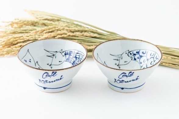 カフェ キツネ×アコメヤ トウキョウ"狐”モチーフのテーブルウェア＆限定エコバッグ発売