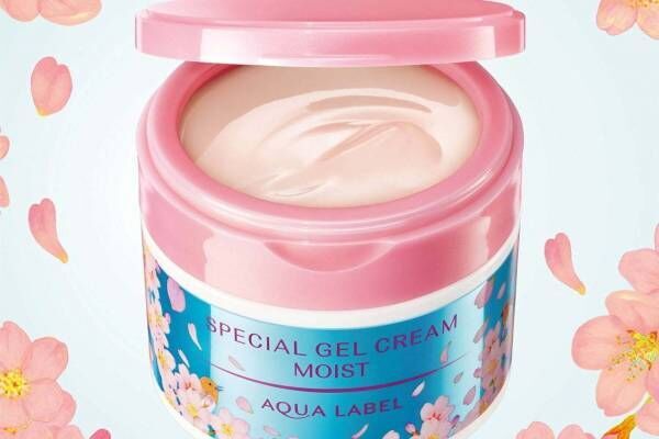 アクアレーベル“桜の香り”の高保湿オールインワンジェル、“ぷるん”と弾むうるおい肌に