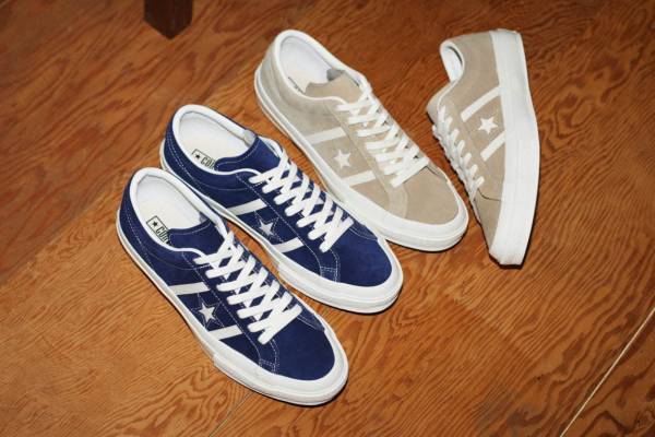 コンバースのスニーカー「スター＆バーズ」に新作"しっとりスエード"のネイビーとベージュで