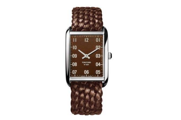 トム フォード タイムピースとロンハーマンの腕時計「N.001」ブラウン文字盤＆編み込みレザーバンド