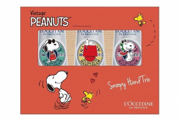 ロクシタン「スヌーピー」コラボのハンドクリーム＆シアバターに新作、“氷の上で遊ぶ”姿をオン