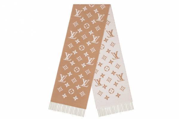 ルイ・ヴィトンの新作“モノグラム”マフラー、フリンジの縁取り×コントラストカラー