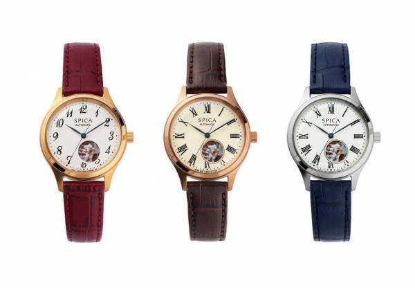 スピカ腕時計「オープンハート」ムーブメントの"鼓動"を覗いて楽しむ小窓付、型押しレザーなど