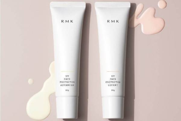 RMK“素肌感”UVフェイスプロテクター、スキンケア発想UV or 血色感＆立体感UPパール入りUV