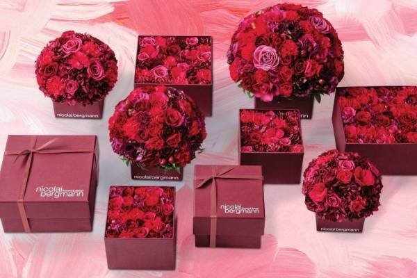 ニコライ バーグマン「バレンタイン＆ホワイトデー」限定フラワーボックス、上品レッドグラデーション