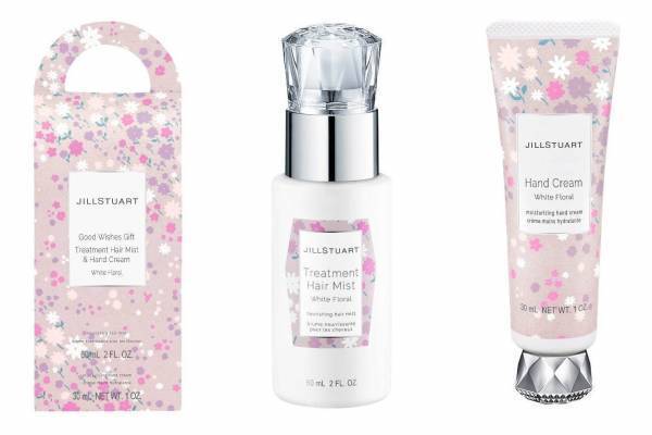 ジルスチュアート“花柄バッグ”に入ったヘアミスト＆ハンドクリームセット、ホワイトフローラルの香り