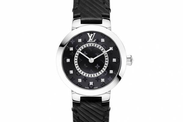 ルイ・ヴィトンの腕時計「タンブール スリム」新作“ブラック”モノグラム・パターン＆ダイヤモンド
