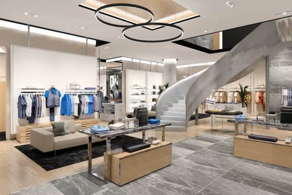 ボスの日本初旗艦店が銀座に、“HB-MOJI”ロゴ配したオープン記念Tシャツやフーディーも