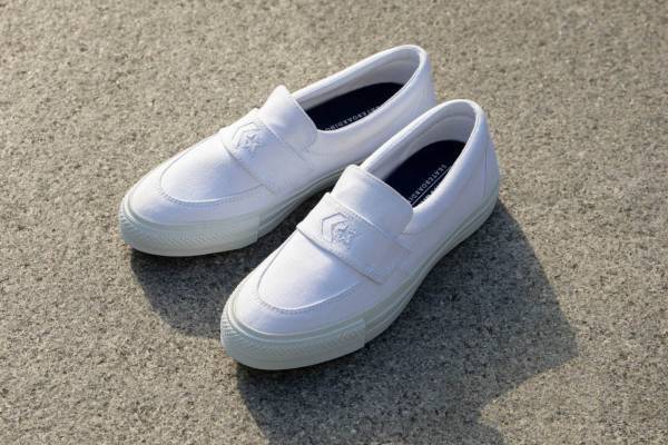 コンバース スケートボーディング“ローファー風”スニーカー新作、オールホワイト×キャンバス