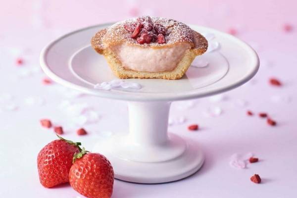 ベイク チーズタルトの春限定「あまおう苺チーズタルト」苺果汁入りチーズムースに練乳をプラス