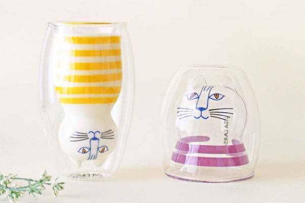 リサ・ラーソン日本初のダブルウォールグラス、ドリンクを注ぐと“ミンミ&ミア”がひょっこり