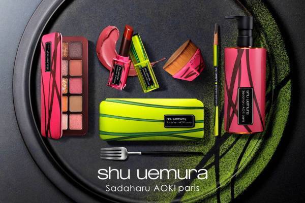 シュウ ウエムラ x サダハル アオキ パリ“ケーキ”着想抹茶＆アズキの香り付きアイパレット＆リップ