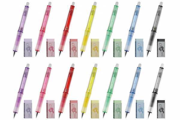 人気シャープペン「ドクターグリップ」に全7色の“推し色”&カラー消しゴムもセットに