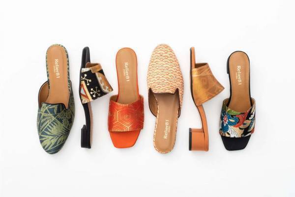 “着物”を使ったレディースシューズ「ルリエ エイトワン」新作、着物アッパーのパンプス＆サンダル